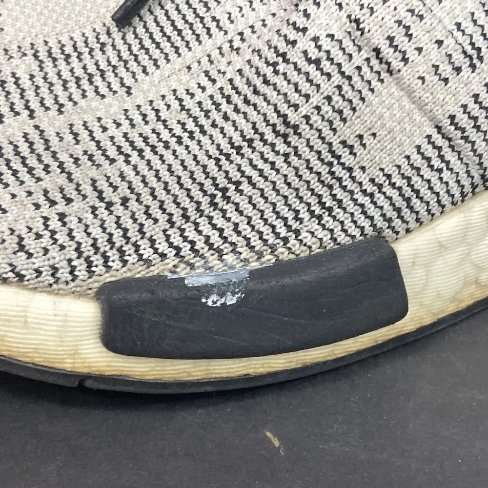 Adidas NMD R1 Primeknit -Men's Sz 5 -Black/White/Gray Sesame 2018 Shoes - AQ0899